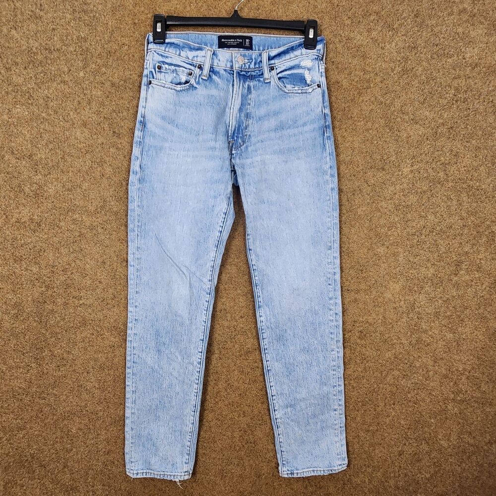 EUC Abercrombie & Fitch Vintage Men Stretch 90s Straight Jeans 30x32 Light Wash